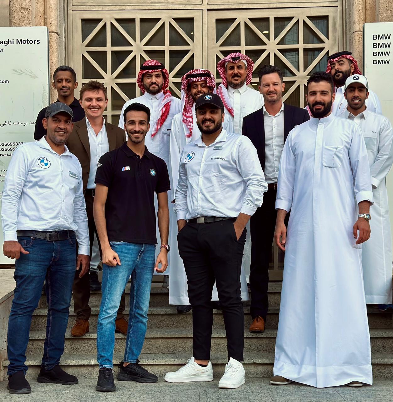 Martin Perrais with the Naghi Motors and BMW team in Saudi Arabia